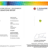 4.08 Ct. Yellow Sapphire from Ceylon (Sri Lanka) Scan Report