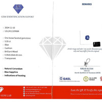 5.55 Ct. Blue Sapphire from Ceylon (Sri Lanka) Scan Report
