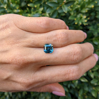 3.15 Ct. Greenish Blue Sapphire from Madagascar Life Style