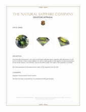 1.60 Ct. Yellowish Green Sapphire from Australia Appraisal