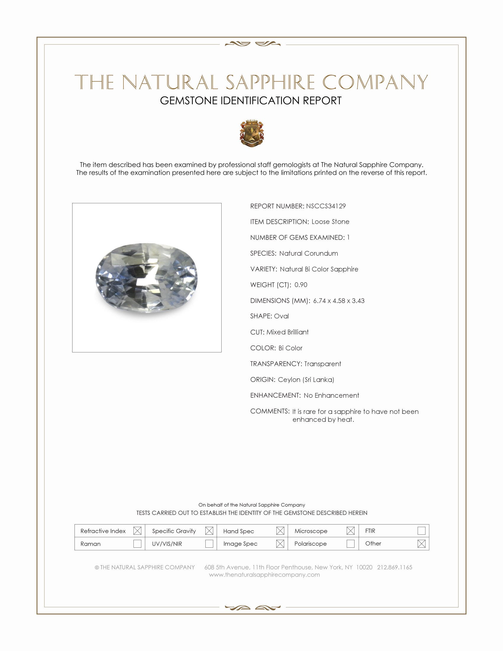 0.90 Ct. Bi Color Sapphire from Ceylon (Sri Lanka)