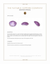 0.71 Ct. Purplish Pink Star Sapphire from Ceylon (Sri Lanka) Appraisal