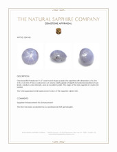 1.47 Ct. Purple Star Sapphire from Ceylon (Sri Lanka) Appraisal