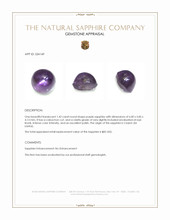 1.42 Ct. Purple Cabochon Sapphire from Ceylon (Sri Lanka) Appraisal