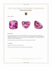3.56 Ct. Purplish Pink Sapphire from Madagascar Appraisal