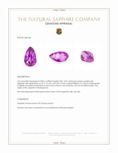 3.03 Ct. Purplish Pink Sapphire from Madagascar Appraisal