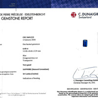 6.40 Ct. Blue Sapphire from Ceylon (Sri Lanka) Scan Report