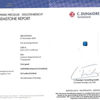 3.05 Ct. Blue Sapphire from Ceylon (Sri Lanka) Scan Report