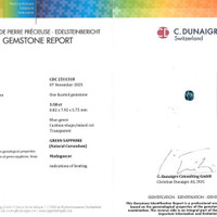 3.58 Ct. Green Sapphire from Madagascar Scan Report