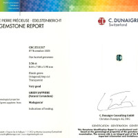 3.56 Ct. Bluish Green Sapphire from Madagascar Scan Report