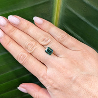 3.56 Ct. Bluish Green Sapphire from Madagascar Life Style