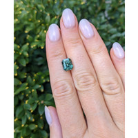 3.56 Ct. Bluish Green Sapphire from Madagascar Life Style