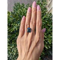 10.02 Ct. Bluish Green Sapphire from Madagascar Life Style
