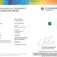 6.25 Ct. Bluish Green Sapphire from Madagascar Scan Report
