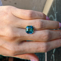 6.25 Ct. Bluish Green Sapphire from Madagascar Life Style