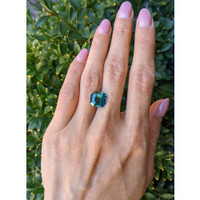 6.25 Ct. Bluish Green Sapphire from Madagascar Life Style