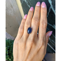 16.78 Ct. Blue Cabochon Sapphire from Ceylon (Sri Lanka) Life Style