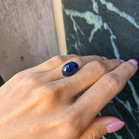 16.78 Ct. Blue Cabochon Sapphire from Ceylon (Sri Lanka) Life Style