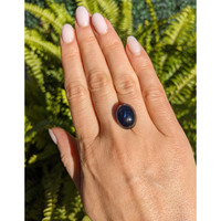18.08 Ct. Blue Cabochon Sapphire from Ceylon (Sri Lanka) Life Style