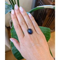 18.08 Ct. Blue Cabochon Sapphire from Ceylon (Sri Lanka) Life Style
