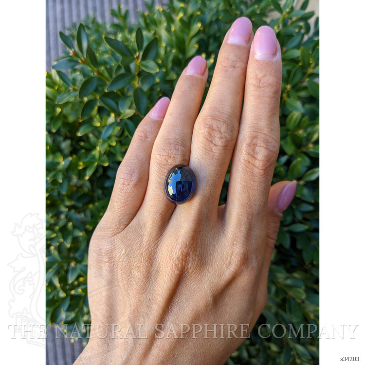 18.08 Ct. Blue Cabochon Sapphire from Ceylon (Sri Lanka)