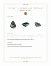 1.08 Ct. Green Sapphire from Madagascar Appraisal
