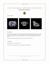 1.37 Ct. White Sapphire from Ceylon (Sri Lanka) Appraisal