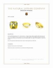 2.51 Ct. Yellow Sapphire from Ceylon (Sri Lanka) Appraisal