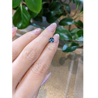 1.23 Ct. Greenish Blue Sapphire from Madagascar Life Style