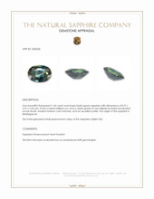 1.46 Ct. Bluish Green Sapphire from Madagascar Appraisal