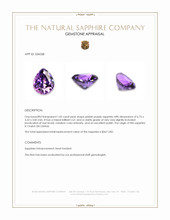 1.05 Ct. Pinkish Purple Sapphire from Ceylon (Sri Lanka) Appraisal