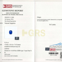 9.14 Ct. Blue Sapphire from Ceylon (Sri Lanka) Scan Report