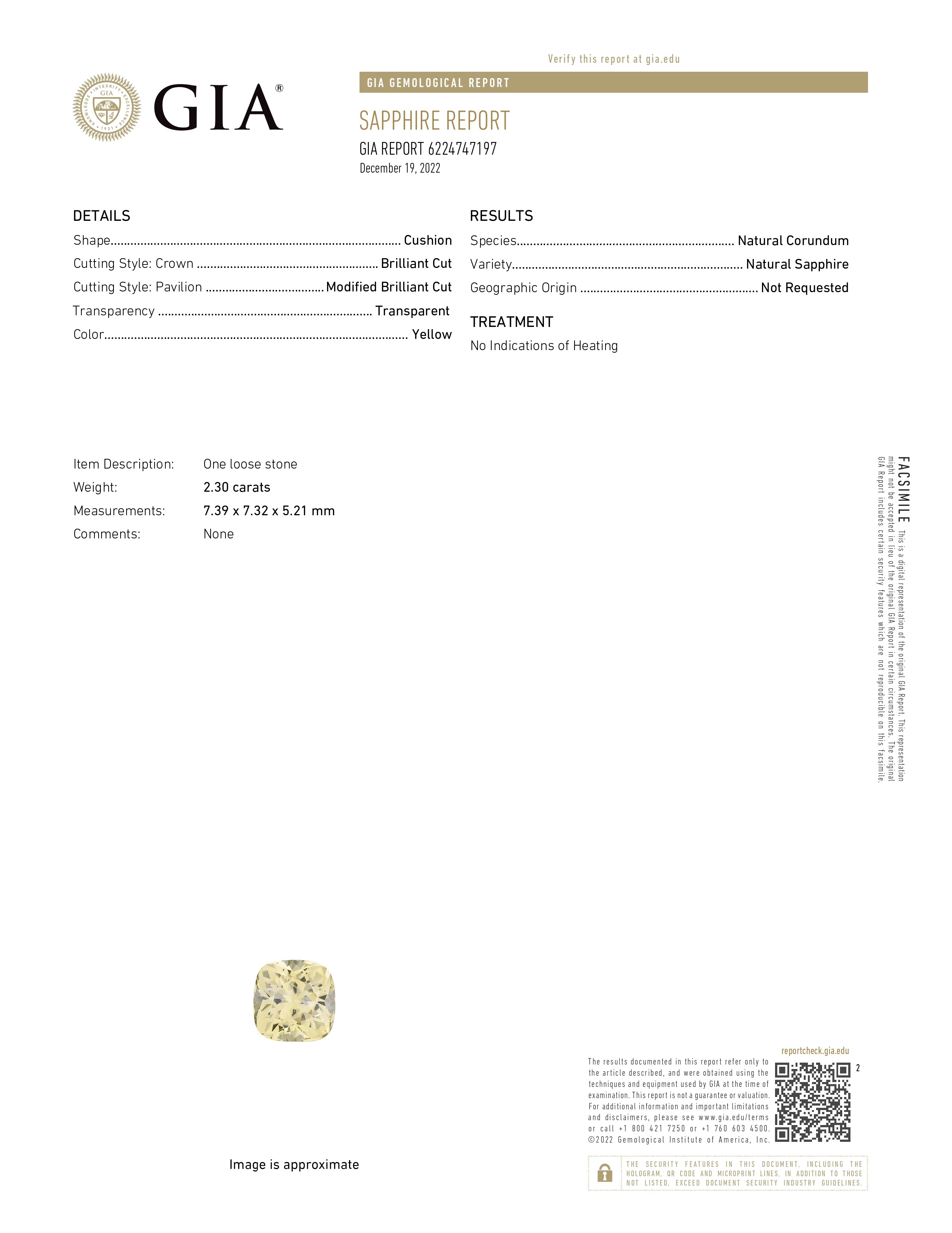 2.30 Ct. Yellow Sapphire from Ceylon (Sri Lanka)
