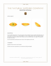 1.29 Ct. Yellowish Orange Sapphire from Ceylon (Sri Lanka) Appraisal