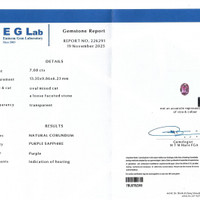 7.08 Ct. Purple Sapphire from Madagascar Pdf