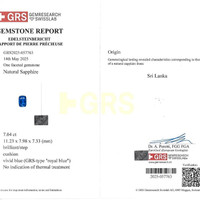 7.04 Ct. Blue Sapphire from Ceylon (Sri Lanka) Scan Report