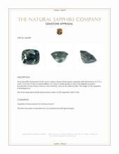 0.68 Ct. Bluish Green Sapphire from Madagascar Appraisal
