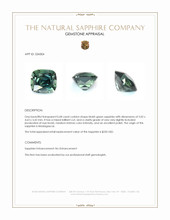 0.68 Ct. Bluish Green Sapphire from Madagascar Appraisal