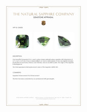 0.61 Ct. Yellowish Green Sapphire from Madagascar Appraisal