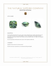 0.56 Ct. Yellowish Green Sapphire from Madagascar Appraisal