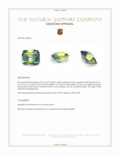 0.67 Ct. Yellowish Green Sapphire from Madagascar Appraisal