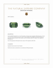 1.57 Ct. Green Sapphire from Madagascar Appraisal
