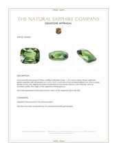 7.55 Ct. Yellowish Green Sapphire from Madagascar Appraisal