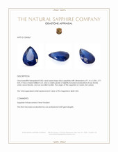 0.85 Ct. Blue Sapphire from Ceylon (Sri Lanka) Appraisal