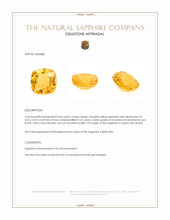 0.66 Ct. Orangish Yellow Sapphire from Ceylon (Sri Lanka) Appraisal