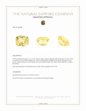 1.12 Ct. Yellow Sapphire from Ceylon (Sri Lanka) Appraisal