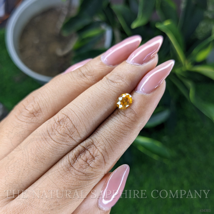 1.12 Ct. Orangish Yellow Sapphire from Ceylon (Sri Lanka)