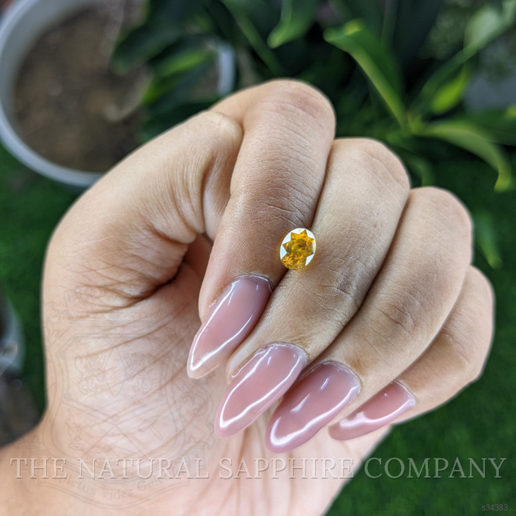 1.12 Ct. Orangish Yellow Sapphire from Ceylon (Sri Lanka)