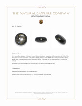 2.04 Ct. Black Star Sapphire from Ceylon (Sri Lanka) Appraisal