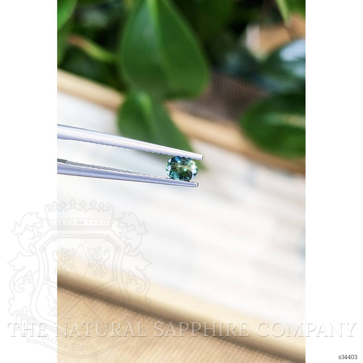 0.38 Ct. Bluish Green Sapphire from Thailand